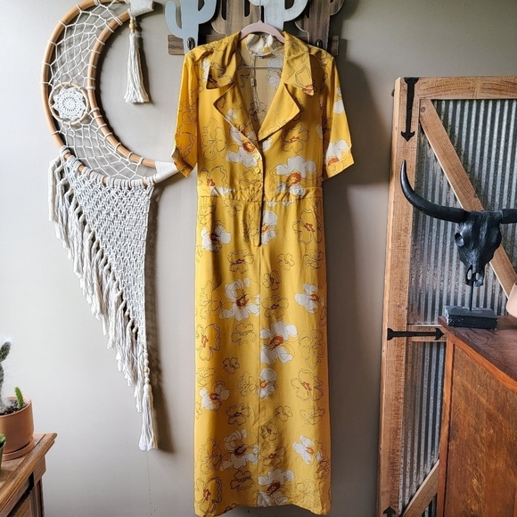 Tucker Yellow Floral Midi Dress - Picture 1 of 6